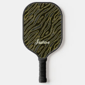 Elegant Zebra Pattern Name Script Pickleball Paddle (Voorkant)