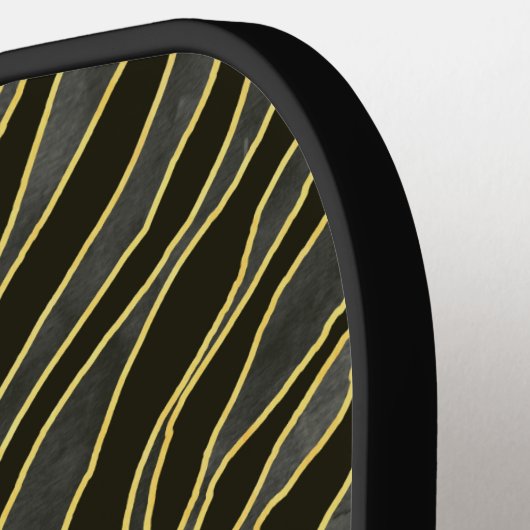 Elegant Zebra Pattern Name Script Pickleball Paddle (Links Detail)