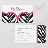 Elegant Zebra Pattern Sequin look Visitekaartje (Voorkant / Achterkant)