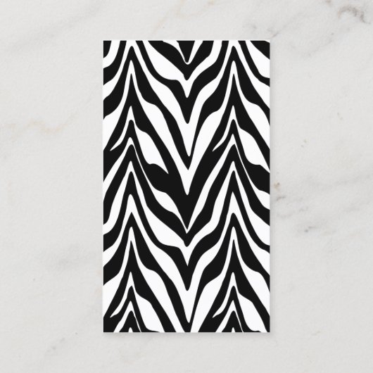 Elegant Zebra Print Aqua Blue Visitekaartje (Achterkant)