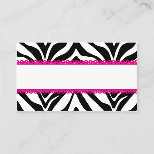 Elegant Zebra Print Custom Plaatskaartje (Voorkant)