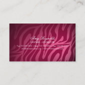 Elegant Zebra Print en Jewel Swirl Visitekaartje (Achterkant)