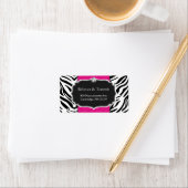Elegant Zebra Print Hot Pink Weddenschap Baby show Etiket (Insitu)
