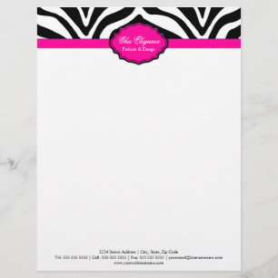Elegant Zebra Print Letterhead Briefhoofd Sjabloon