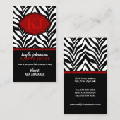 Elegant Zebra Print Monogram Visitekaartjes (Voorkant / Achterkant)