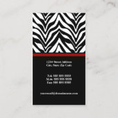 Elegant Zebra Print Monogram Visitekaartjes (Achterkant)