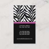 Elegant Zebra Print Monogram Visitekaartjes (Achterkant)