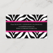 Elegant Zebra Print & Roze kant Visitekaartje (Achterkant)