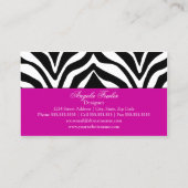 Elegant Zebra Print Visitekaartje (Achterkant)