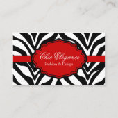 Elegant Zebra Print Visitekaartje (Voorkant)