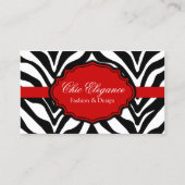 Elegant Zebra Print Visitekaartje (Voorkant)