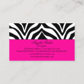 Elegant Zebra Print Visitekaartje (Achterkant)