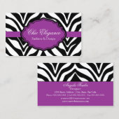 Elegant Zebra Print Visitekaartje (Voorkant / Achterkant)