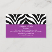 Elegant Zebra Print Visitekaartje (Achterkant)