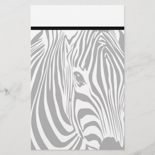Elegant Zebra Stationery met Letterhead Briefpapier (Voorkant)