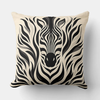 Elegant Zebra Stripe-ontwerp met monochrome golven Kussen