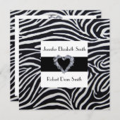 Elegant Zebra Stripe Wedding Invitation Kaart (Voorkant / Achterkant)