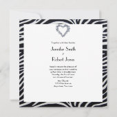Elegant Zebra Stripe Wedding Invitation Kaart (Achterkant)