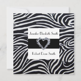 Elegant Zebra Stripe Wedding Invitation Kaart