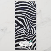 Elegant Zebra Stripe Wedding Menu (Achterkant)