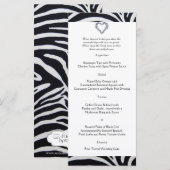 Elegant Zebra Stripe Wedding Menu (Voorkant / Achterkant)