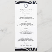 Elegant Zebra Stripe Wedding Menu (Voorkant)