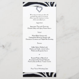 Elegant Zebra Stripe Wedding Menu