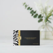 Elegant Zebra Stripes met zwart en goud Visitekaartje (Staand voorkant)