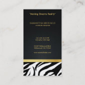 Elegant Zebra Stripes met zwart en goud Visitekaartje (Achterkant)