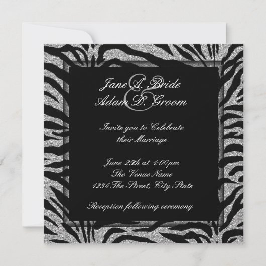 Elegant Zebrahuwelijk Kaart (Voorkant)