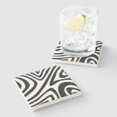Elegant zebrapatroon Zwart Wit Modern abstract Stenen Onderzetter (Zijkant)