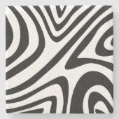 Elegant zebrapatroon Zwart Wit Modern abstract Stenen Onderzetter (Voorkant)