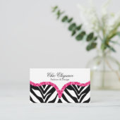 Elegant zebraprint sequin-look visitekaartje (Staand voorkant)