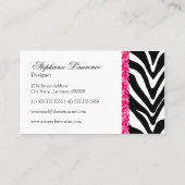 Elegant zebraprint sequin-look visitekaartje (Achterkant)