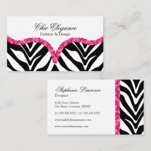 Elegant zebraprint sequin-look visitekaartje