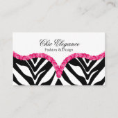 Elegant zebraprint sequin-look visitekaartje (Voorkant)