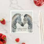 Elegant Zebras in Love Fun Elegant Monochrome Servet (Insitu)
