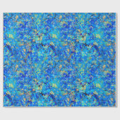 Elegant zee blauw mooi patroon cadeaupapier (Vlak)