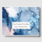 *~* Elegant Zee Blauw Roze Waterverf Paint Wedding Gastenboek (Achterkant)