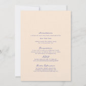 Elegant Zee Blue Paars All in One Beach Weddenscha Kaart (Achterkant)