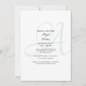 Elegant Zee Glass Bride Initiaal Vrijgezellenfeest Kaart (Voorkant)