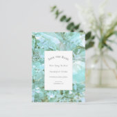 Elegant Zee Glass Crystal Save the Date Briefkaart (Staand voorkant)