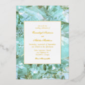 Elegant Zee Glass Gemstone Wedding Folie Uitnodiging (Voorkant)