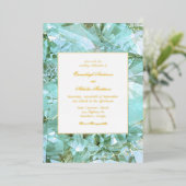 Elegant Zee Glass Gemstone Wedding Folie Uitnodiging (Staand Voorkant)