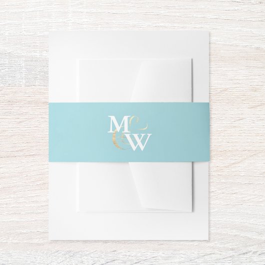 Elegant Zee Glass Monogram Gold Ampersand Wedding Uitnodigingen Wikkel