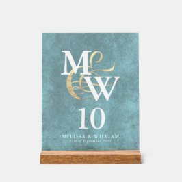 Elegant Zee Glass Monogram Trouwtafel Nummer Acryl Bord