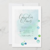 Elegant Zee Glass Waterverf Boho Wedding Invitati Kaart (Voorkant)