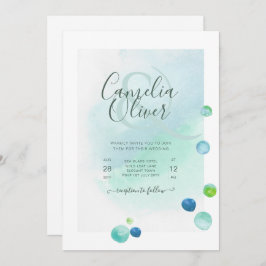 Elegant Zee Glass Waterverf Boho Wedding Invitati Kaart