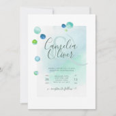 Elegant Zee Glass Waterverf Boho Wedding Invitati Kaart (Voorkant)