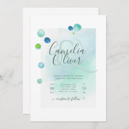 Elegant Zee Glass Waterverf Boho Wedding Invitati Kaart